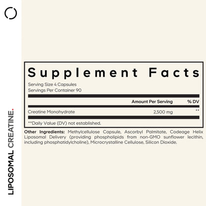 Liposomal Creatine Monohydrate Capsules, Micronized Creatine 2500Mg Sports Nutrition, 360 Ct