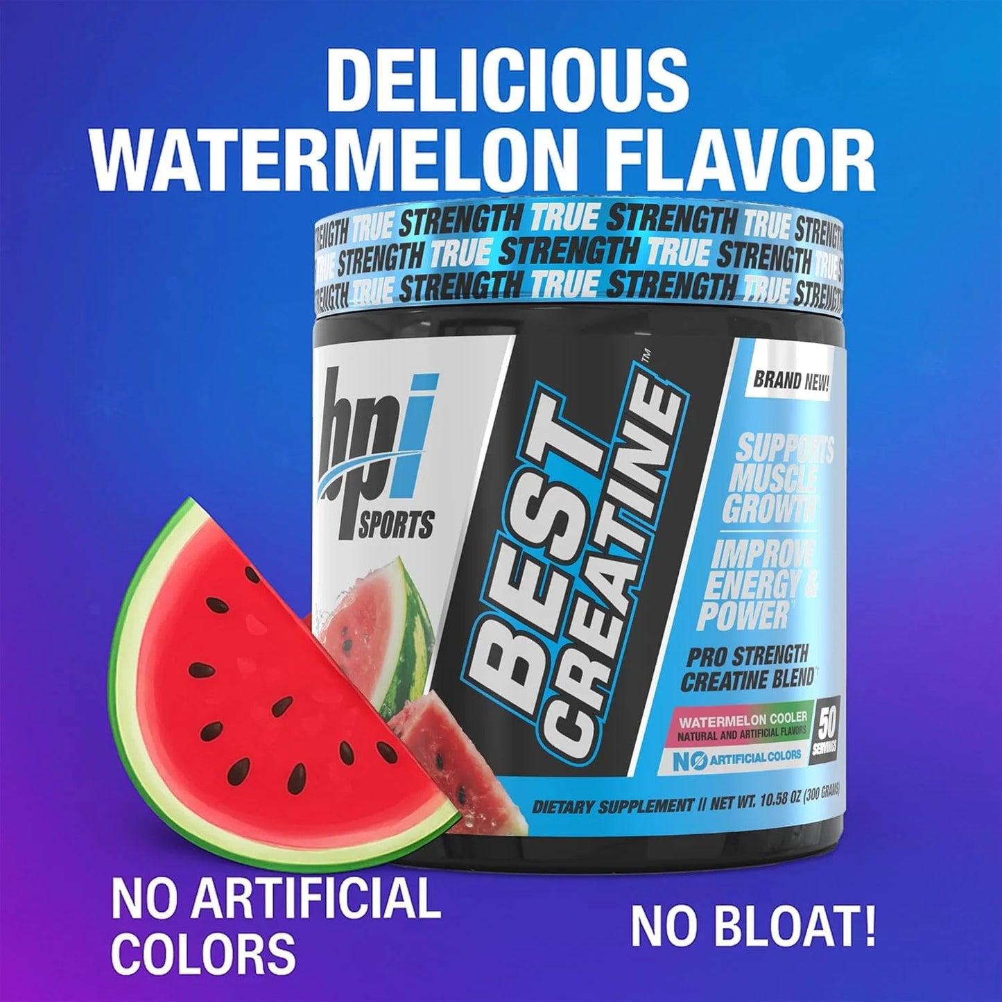 Best Creatine - Creatine Monohydrate, Himalayan Salt - Strength, Pump, Endurance, Muscle Growth, Muscle Definition - No Bloat - Watermelon Cooler - 50 Servings - 10.58 Ounce