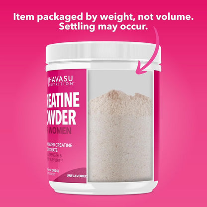 Micronized Creatine Monohydrate Powder for Women, Unflavored, 10.6 Oz (100 Servings)