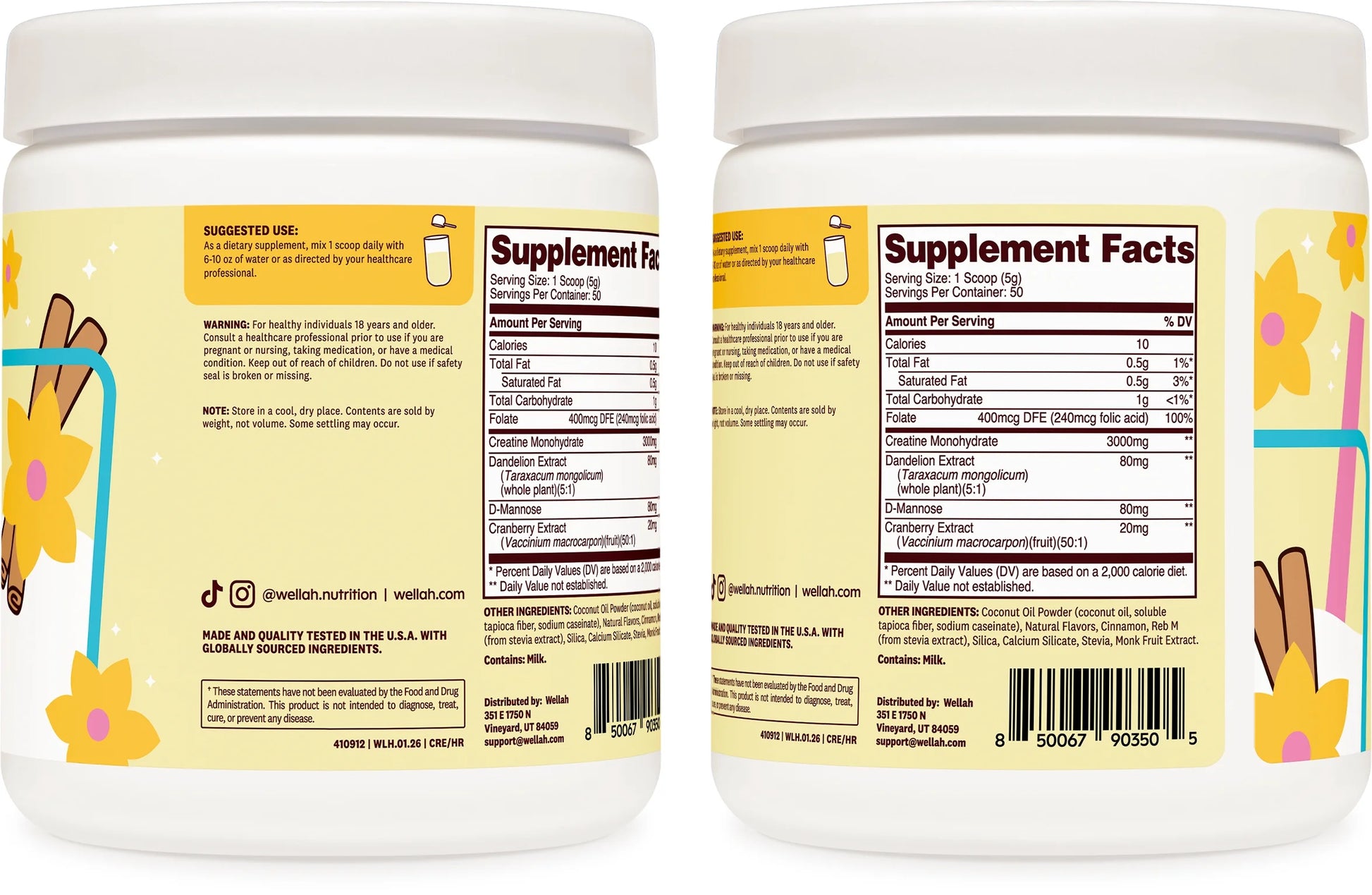 Creatine for Women (50 Servings, Horchata) - Creatine Monohydrate with Dandelion & Cranberry Extract