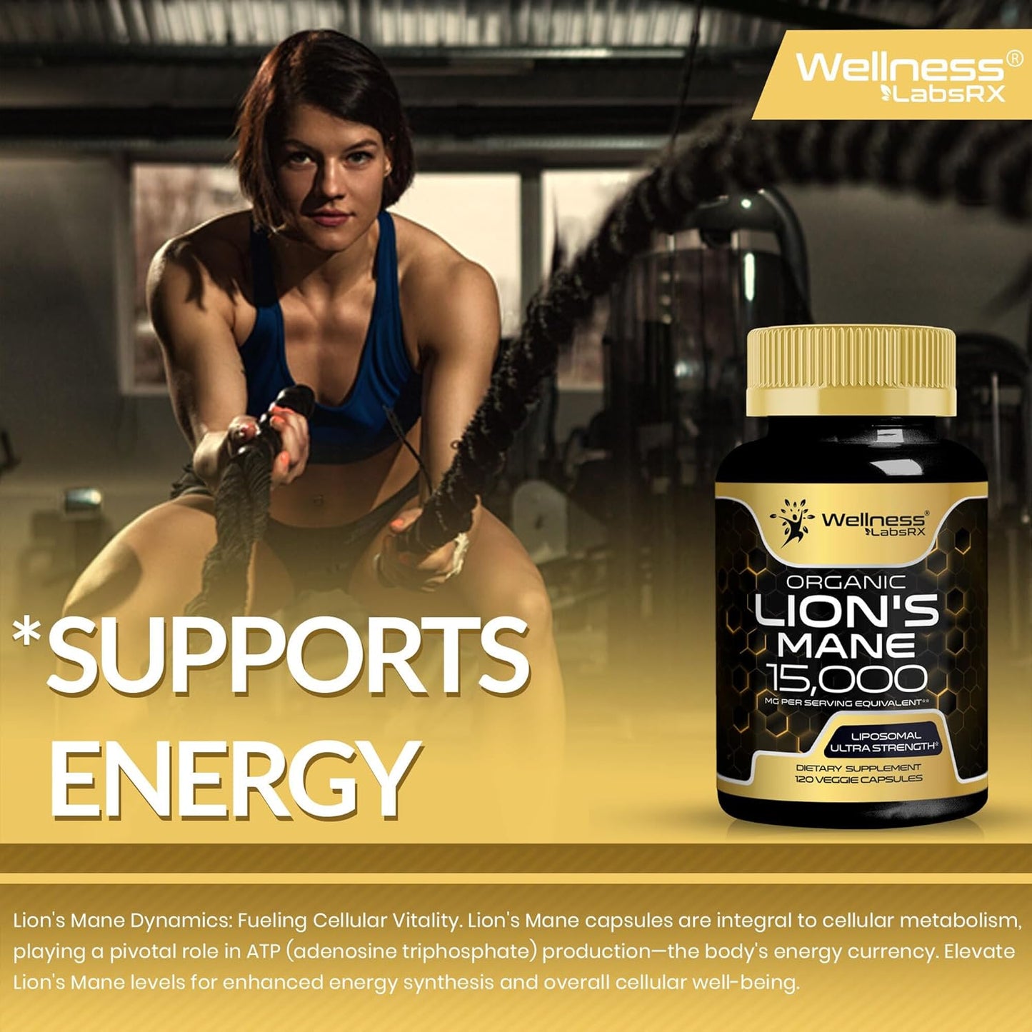 Lions Mane Supplement Capsules - 120 Count - Mushroom Supplement, Brain Suppleme