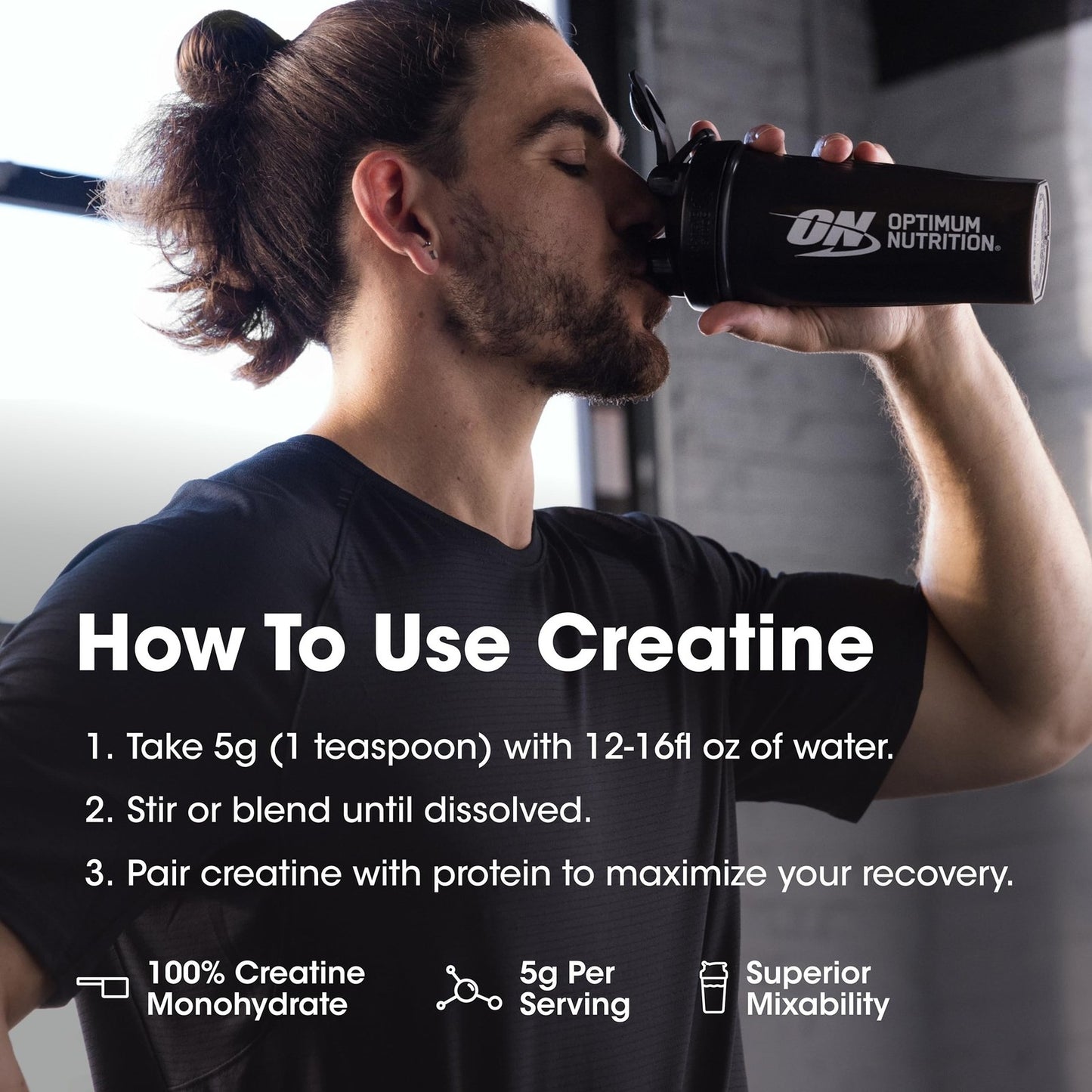 Optimum Nutrition, Micronized Creatine Powder, Unflavored 60 Servings